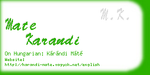 mate karandi business card