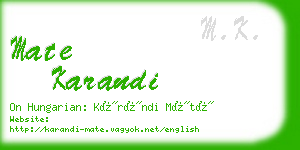 mate karandi business card